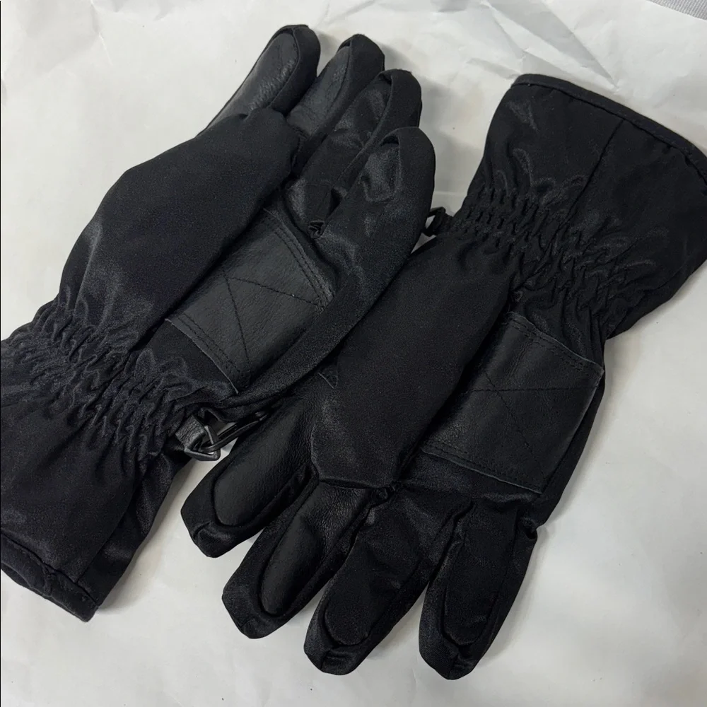 Couloir Metropolis Black Zippered leather fleece lined winter  Gloves